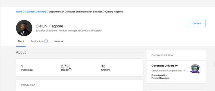 ResearchGate readership analytics