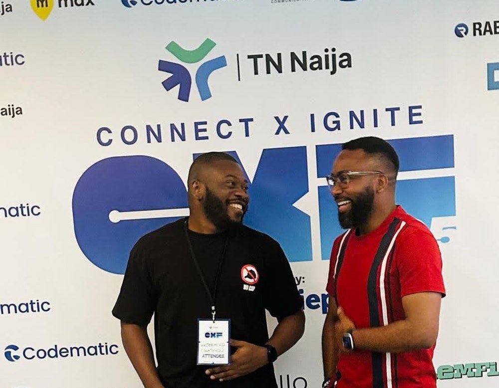 Olatunji Fagbore networking at TN Naija's Connect X Ignite event